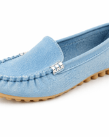 Damen Loafer Slip On Casual in Hellblau