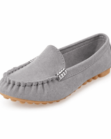 Damen Loafer Slip On Casual in Grau