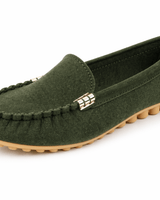 Damen Loafer Slip On Casual in Grün