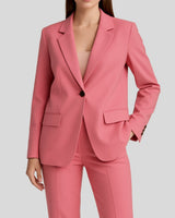 Hannah | Damen Maßgeschneiderter Langer Blazer und Hose Anzug-Set in Rosa