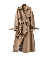 Damen Mantel mit doppelreihiger Knopfleiste und Taillengürtel in Beige