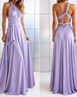 Damen Maxikleid mit überkreuztem Halsteil in Lila