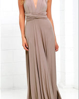 Damen Maxikleid mit überkreuztem Halsteil in Khaki