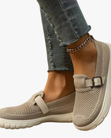 Sophie | Damen Orthopädische Slip-On Schuhe mit Klettverschluss in Beige