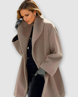 Katharina | Damen Oversized Wintermantel im modernen Stil mit weitem Schnitt in Khaki