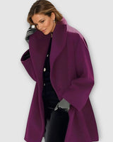 Katharina | Damen Oversized Wintermantel im modernen Stil mit weitem Schnitt in Lila