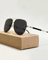 Damen Piloten Sonnenbrille mit Doppelstegrahmen in Schwarz