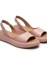 Damen Plateau Sandalen mit Slingback Riemen und offener Zehenpartie in Rosa