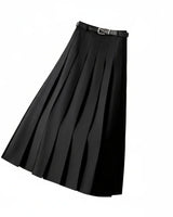 Damen Plissierter Midirock in Schwarz
