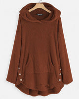 Elisabeth | Damen Plüsch Hoodie Pullover weicher Fleece-Reißverschluss-Sweatshirt mit Katzenmotiv in Bordeaux