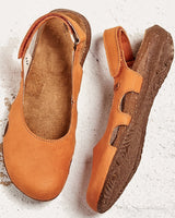 Damen-Sandalen mit geschlossener Zehenpartie und Fersenriemen in Orange