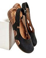 Damen-Sandalen mit geschlossener Zehenpartie und Fersenriemen in Schwarz