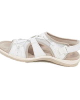 Damen-Sandalen mit offener Zehenpartie, Bungee-Kordelzug und Fersenriemen in Weiß