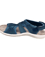 Damen-Sandalen mit offener Zehenpartie, Bungee-Kordelzug und Fersenriemen in Marineblau