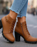 Damen Schnürstiefeletten in Braun