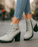 Damen Schnürstiefeletten in Grau