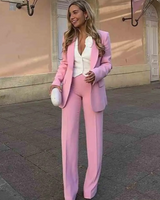 Damen Set mit Blazer und Hose in Rosa