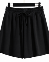 Damen Shorts mit Elastischem Bund und Kordelzug in Schwarz