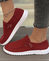 Damen Slip-On Schuhe Flach in Rot