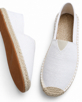 Damen Slipper im Espadrille Stil mit Geflochtenem Sohlenrand in Weiß