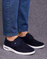 Damen Sneaker Mit Komfortsohle Und Klettverschluss in Blau
