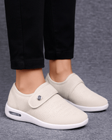 Damen Sneaker Mit Komfortsohle Und Klettverschluss in Hellbraun