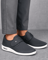 Damen Sneaker Mit Komfortsohle Und Klettverschluss in Grau