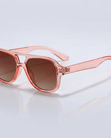 Damen-Sonnenbrille im Aviator-Stil mit Doppelsteg in Pink Grapefruit