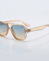 Damen-Sonnenbrille im Aviator-Stil mit Doppelsteg in Champagner