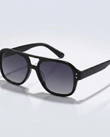 Damen-Sonnenbrille im Aviator-Stil mit Doppelsteg in Schwarz