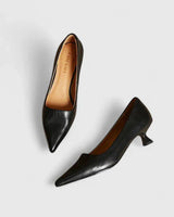 Damen Spitze Slip-On Pumps mit Niedrigem Absatz in Schwarz