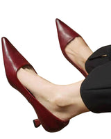 Damen Spitze Slip-On Pumps mit Niedrigem Absatz in Dunkelrot