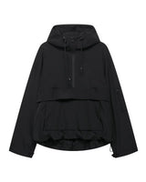 Lena | Damen Stepp-Übergangsjacke mit Kapuze Windabweisend Anorak in Schwarz