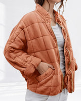Luisa | Damen Steppjacke gesteppt mit Reißverschluss Regular Fit Übergangsjacke in Pfirsich