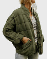 Luisa | Damen Steppjacke gesteppt mit Reißverschluss Regular Fit Übergangsjacke in Grün