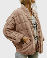 Luisa | Damen Steppjacke gesteppt mit Reißverschluss Regular Fit Übergangsjacke in Khaki