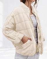 Luisa | Damen Steppjacke gesteppt mit Reißverschluss Regular Fit Übergangsjacke in Creme