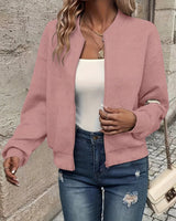 Nora | Damen Steppjacke leichte Zip-Up Jacke mit Strukturmuster in Rosa