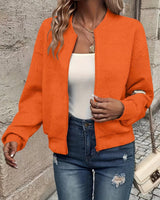 Nora | Damen Steppjacke leichte Zip-Up Jacke mit Strukturmuster in Orange