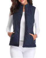 Leonie | Damen Steppweste leicht gefütterte Puffer Vest Women Reißverschluss in Blau