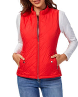 Leonie | Damen Steppweste leicht gefütterte Puffer Vest Women Reißverschluss in Rot