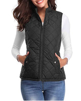 Leonie | Damen Steppweste leicht gefütterte Puffer Vest Women Reißverschluss in Schwarz