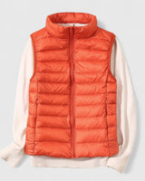 Luisa | Damen Steppweste leichte ärmellose Puffer Vest Women Übergangsjacke in Orange