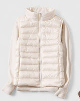 Luisa | Damen Steppweste leichte ärmellose Puffer Vest Women Übergangsjacke in Weiß