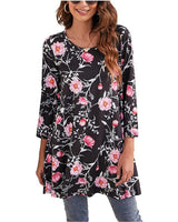 Elisabeth | Damen Tunika mit buntem Mandala-Druck 3/4-Arm ausgestellt in A4