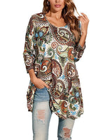 Elisabeth | Damen Tunika mit buntem Mandala-Druck 3/4-Arm ausgestellt in A1