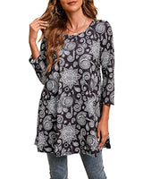 Elisabeth | Damen Tunika mit buntem Mandala-Druck 3/4-Arm ausgestellt in A14