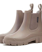 Leonie | Damen Wasserdichte Slip-On Chelsea Stiefel mit Blockabsatz in Braun