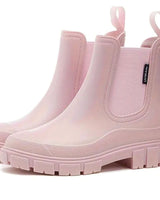 Leonie | Damen Wasserdichte Slip-On Chelsea Stiefel mit Blockabsatz in Rosa