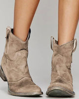 Leonie | Damen Wildleder-Westernstiefel für einen stilvollen Look mit niedrigem Absatz in Braun